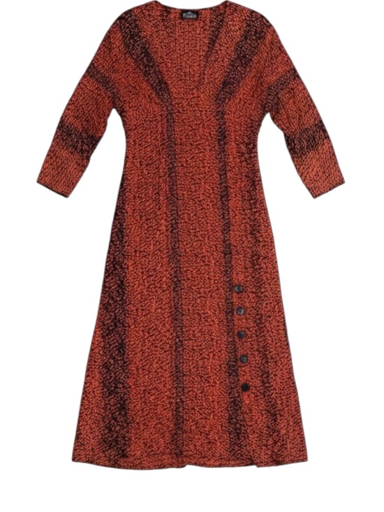 Angie Dresses & Skirts - Angie Maxi Dress Med Coral Orange Kimono Animal Print Bohemian Comfortable